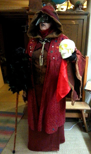 Person dressed as Poe's character of Red Death