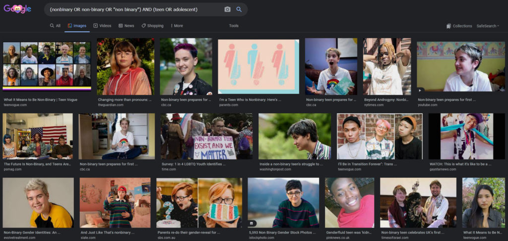 Screenshot of Google Images search results