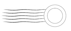 round postmark cancellation with wavy lines